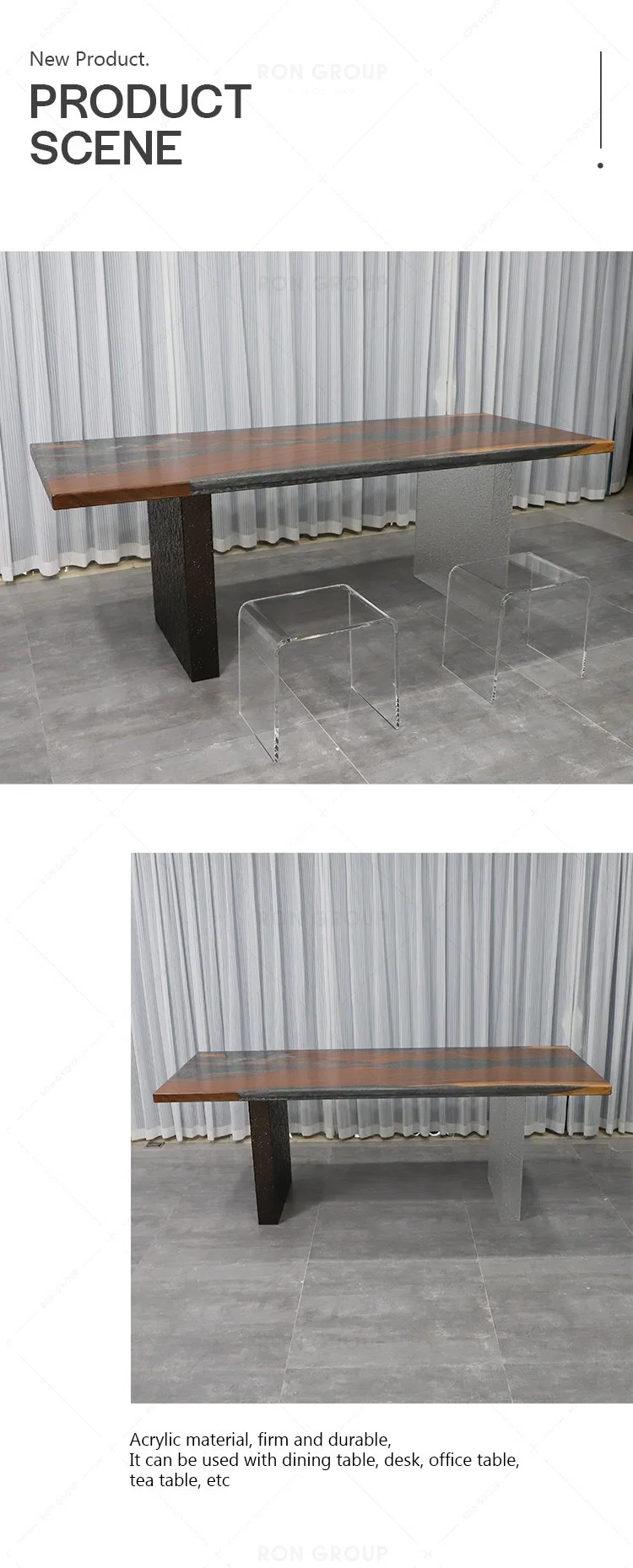 Wholesales Price Furniture Accessories Plastic Acrylic Brown Table Base Leg for Hotel Restaurant Wedding