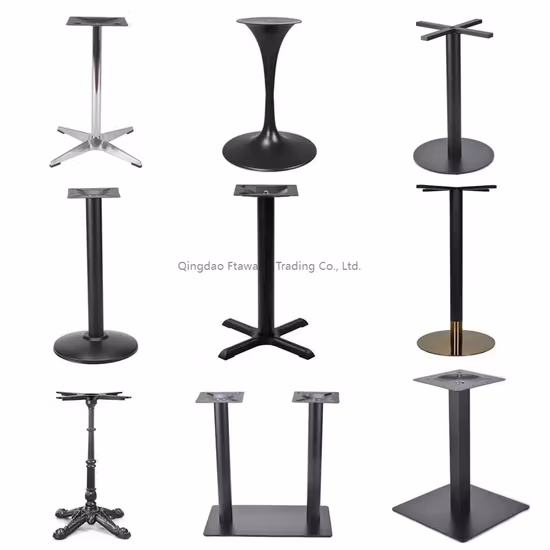 Meubles de bureau brossés, acier inoxydable chromé, base de Table industrielle forgée en or
