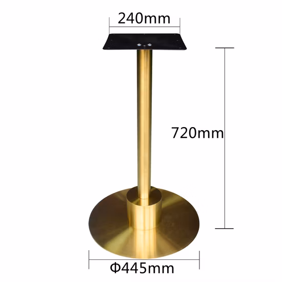 Grand bureau moderne en miroir, base de Table en acier inoxydable chromé en métal